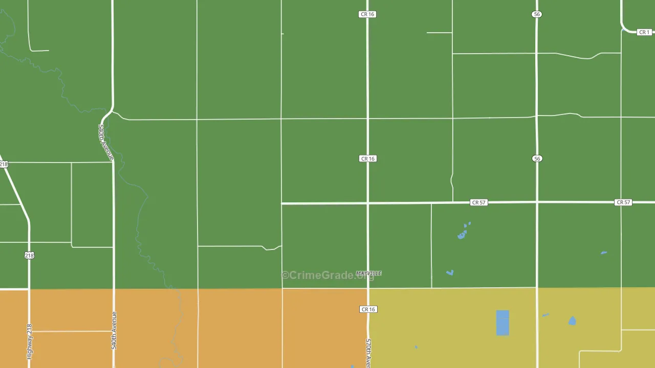 Mayville, MN Map of Assault Rates