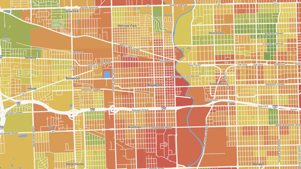 Maywood, IL Map of Assault Rates