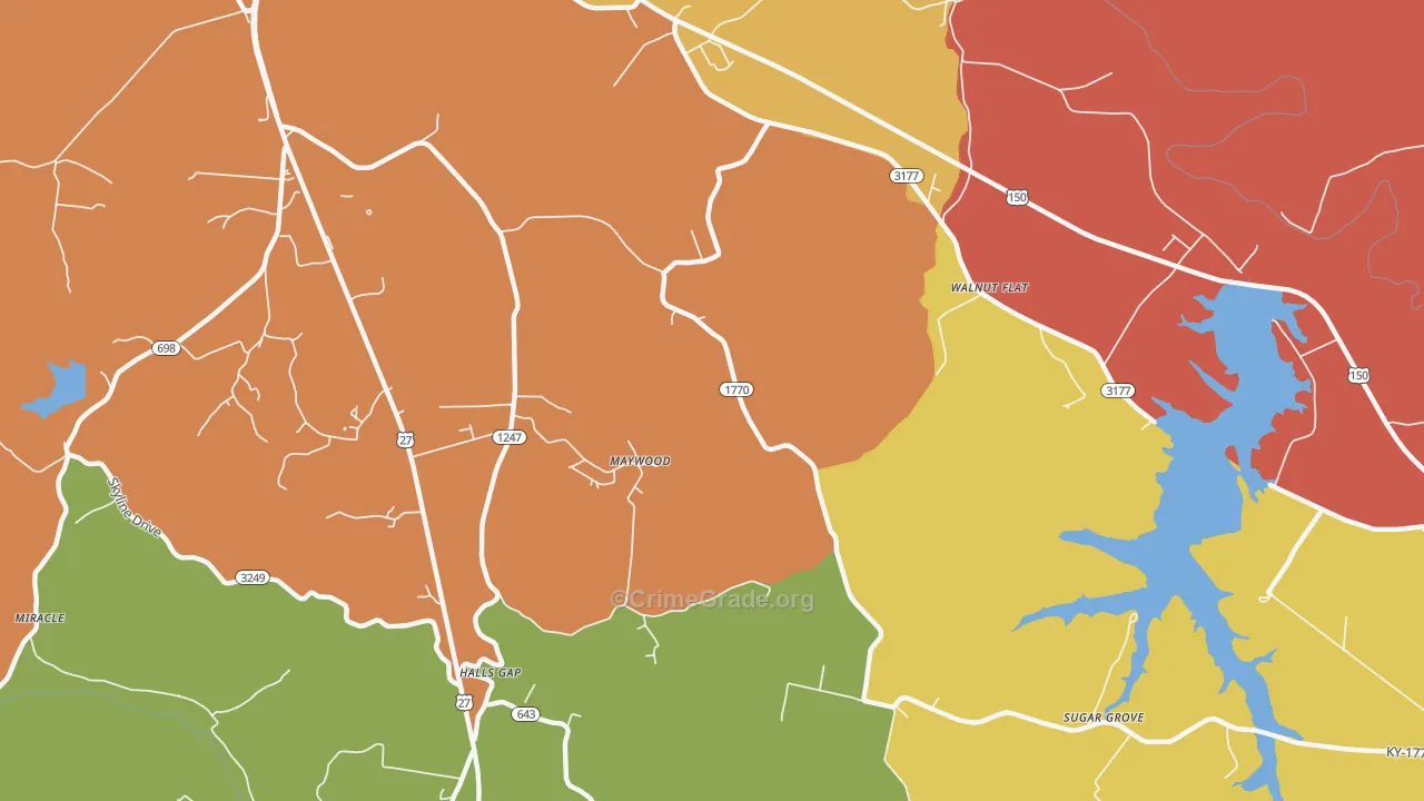 Maywood, KY Map of Assault Rates