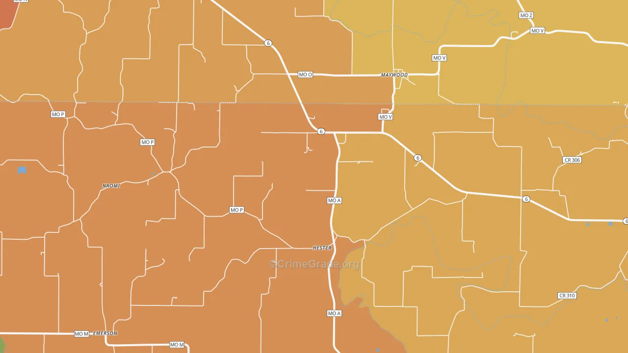 Maywood, MO Map of Assault Rates