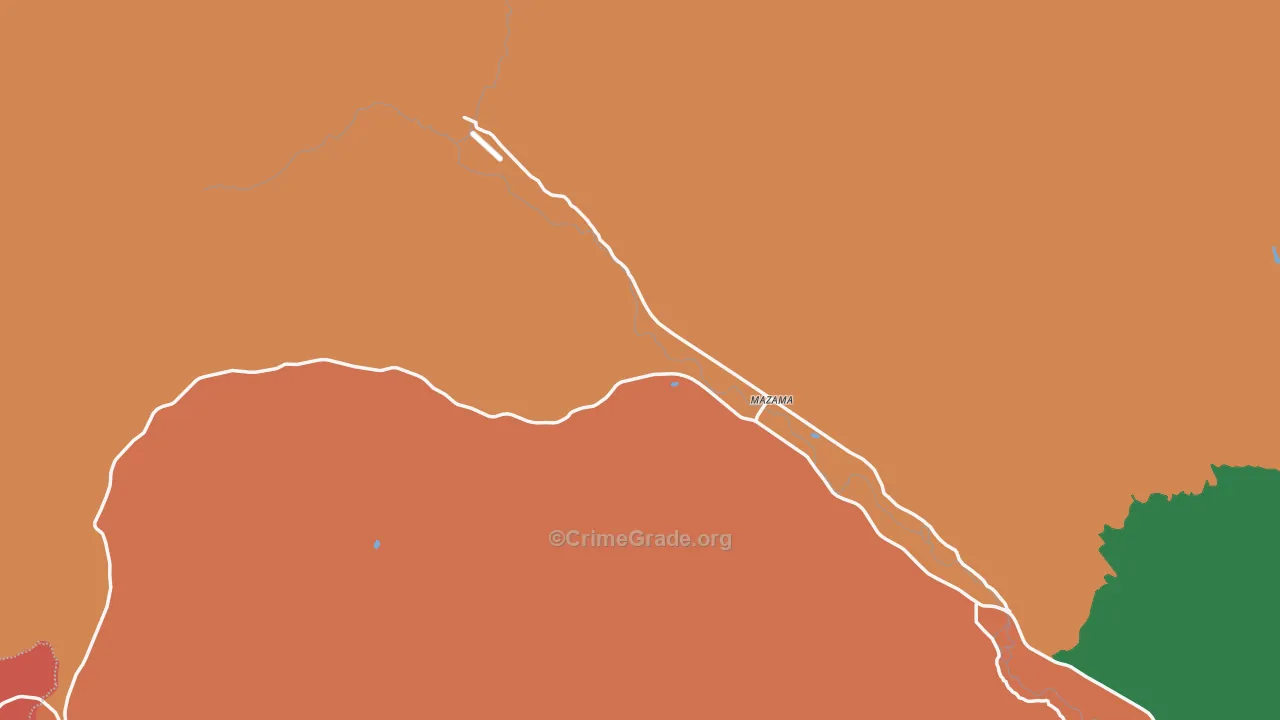 Mazama, WA Map of Assault Rates