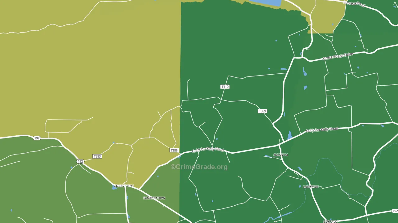 Mazeppa, PA Map of Assault Rates