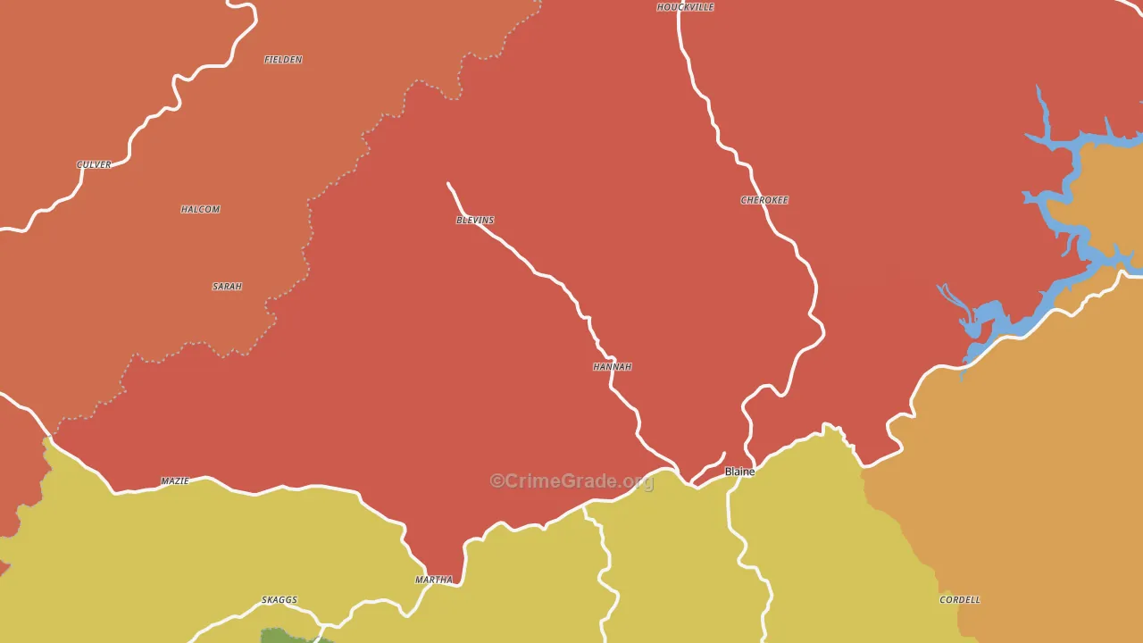 Mazie, KY Map of Assault Rates