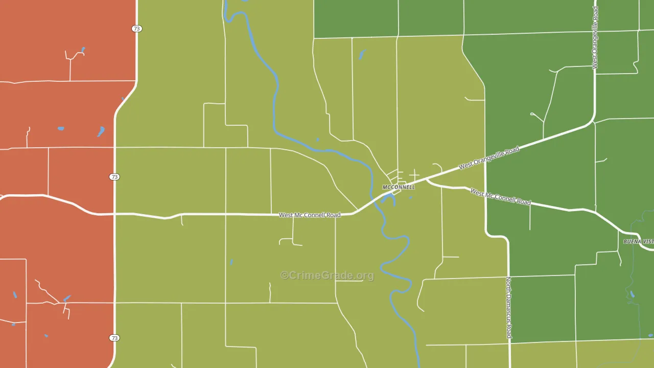 Mc Connell, IL Map of Assault Rates