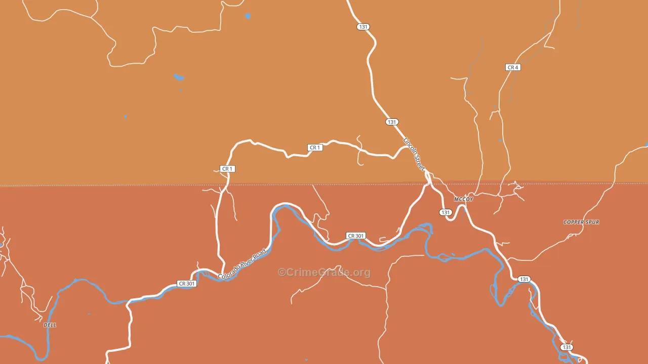 Mc Coy, CO Map of Assault Rates