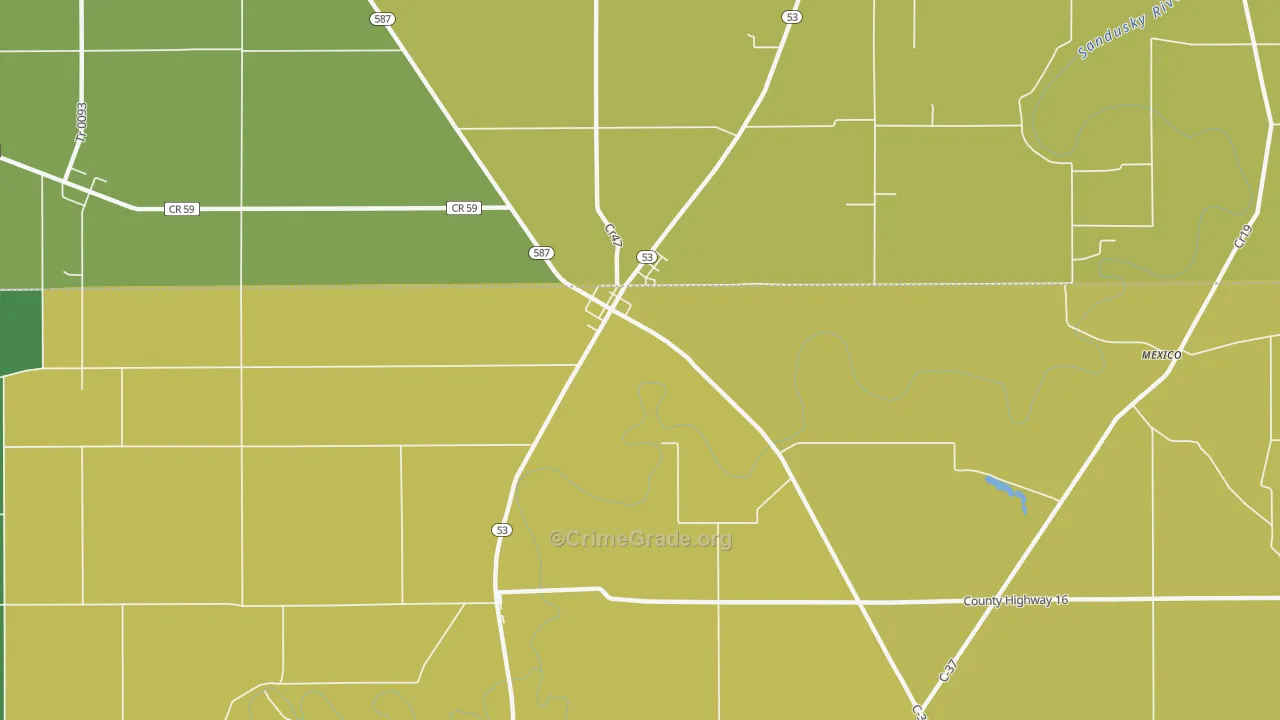 Mc Cutchenville, OH Map of Assault Rates