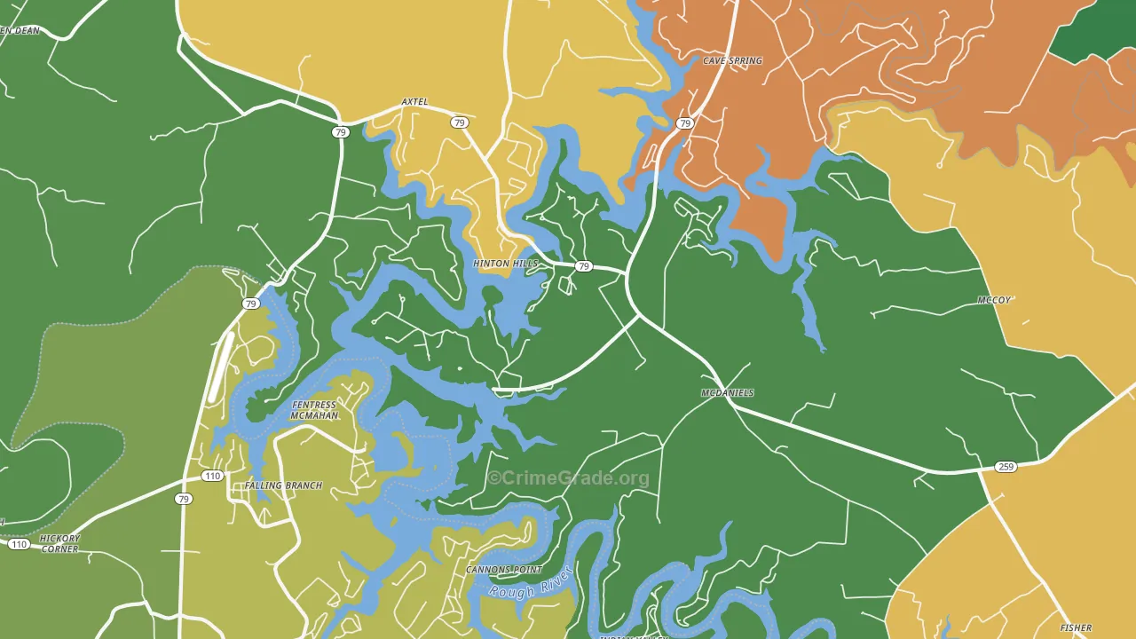 Mc Daniels, KY Map of Assault Rates