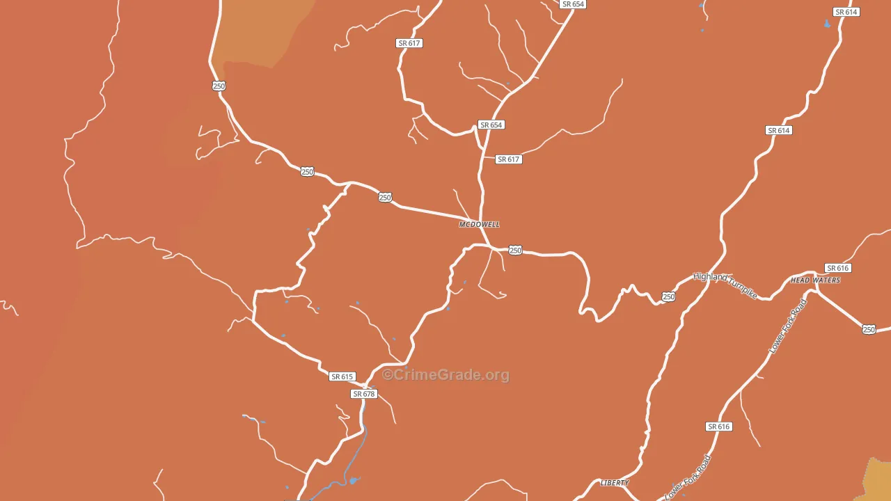 Mc Dowell, VA Map of Assault Rates
