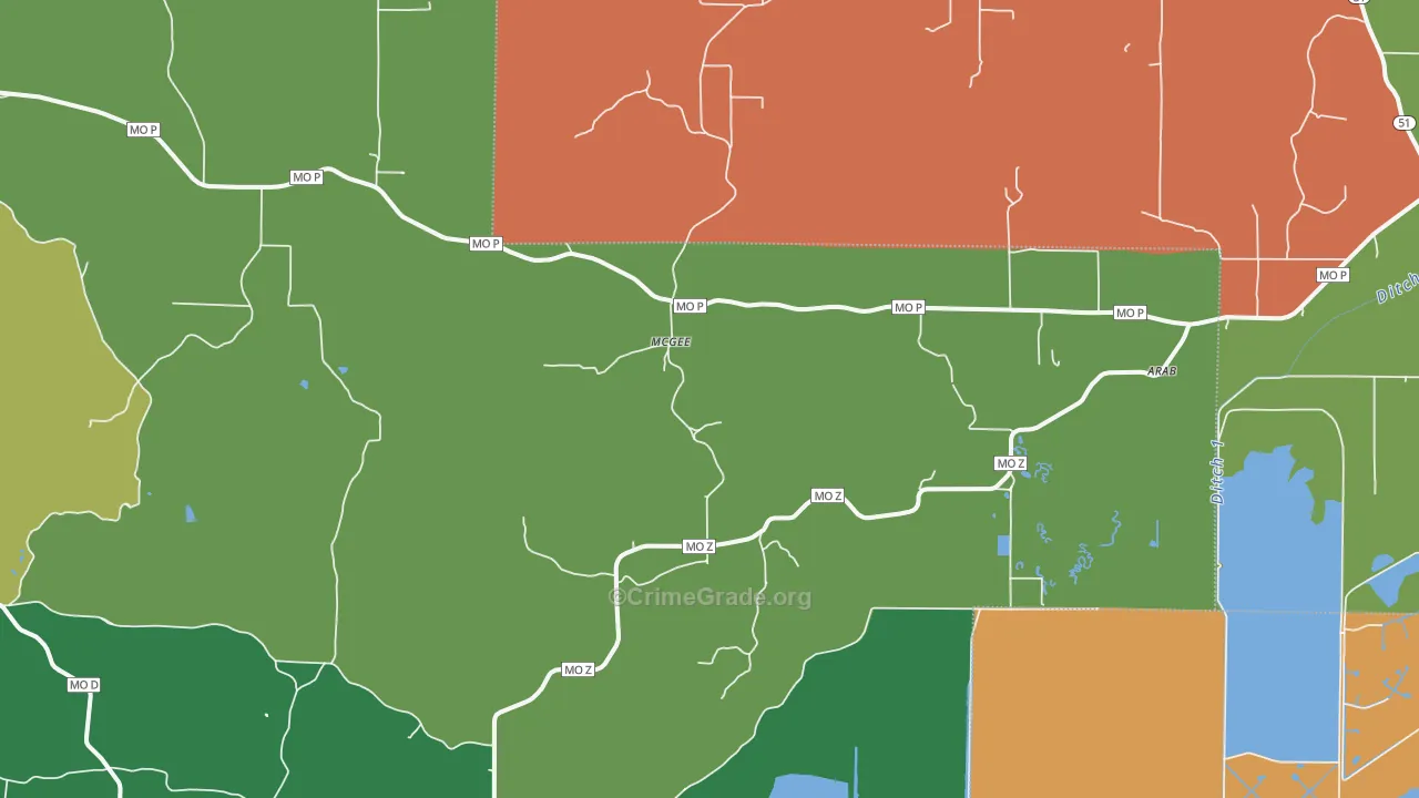 Mc Gee, MO Map of Assault Rates