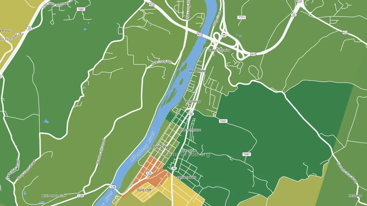 Mc Grann, PA Map of Assault Rates