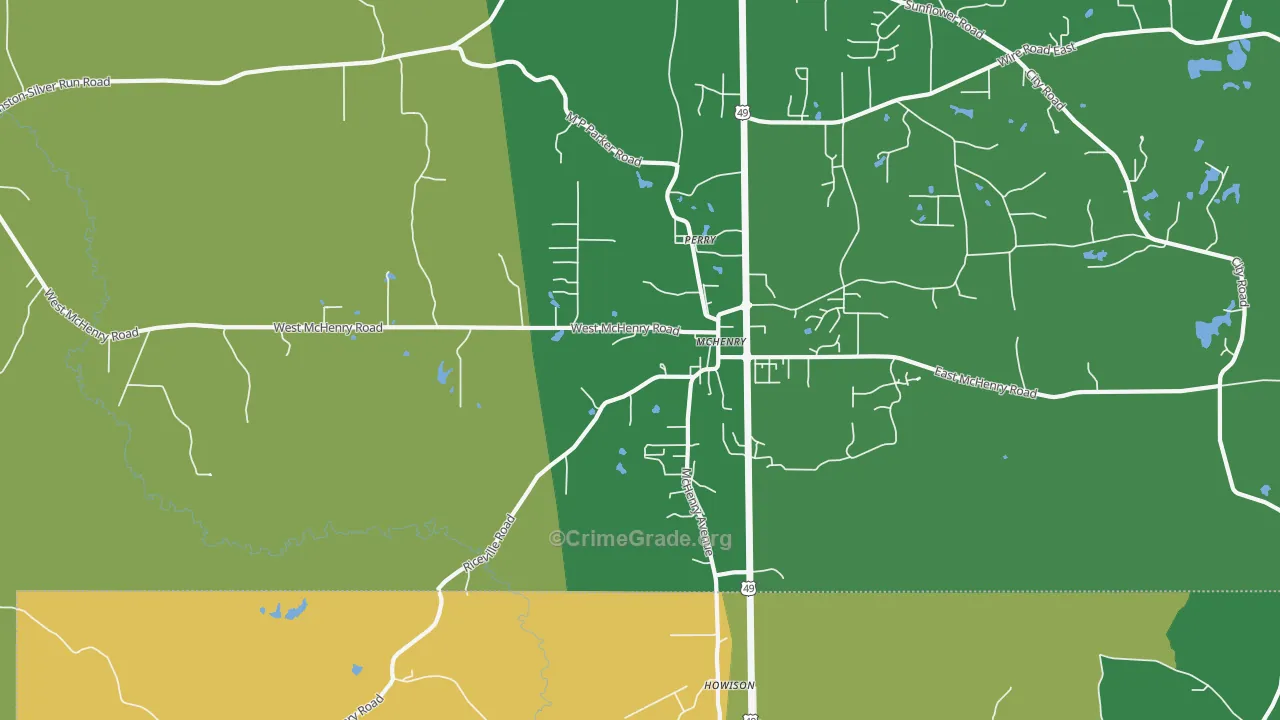 Mc Henry, MS Map of Assault Rates