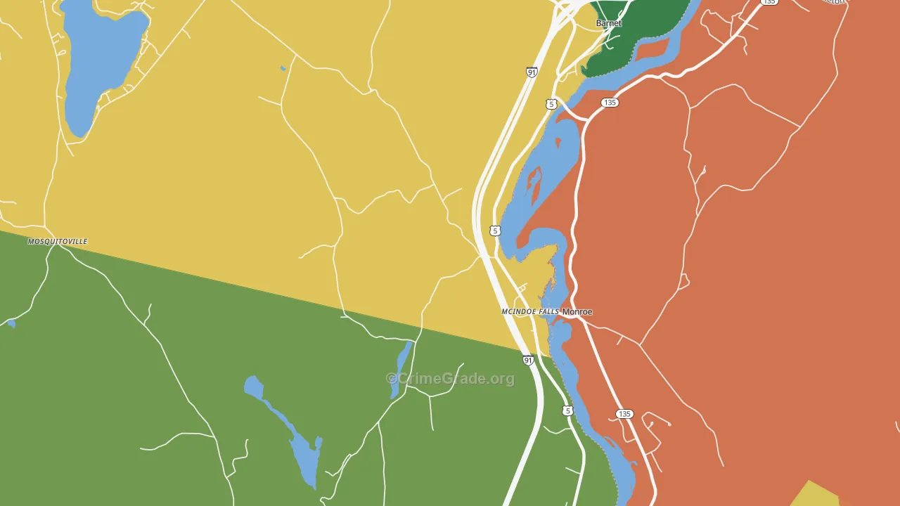 Mc Indoe Falls, VT Map of Assault Rates
