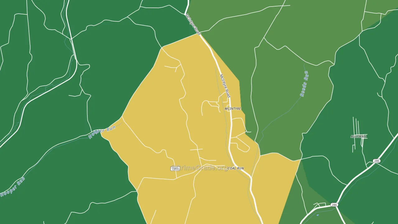 Mc Intyre, PA Map of Assault Rates