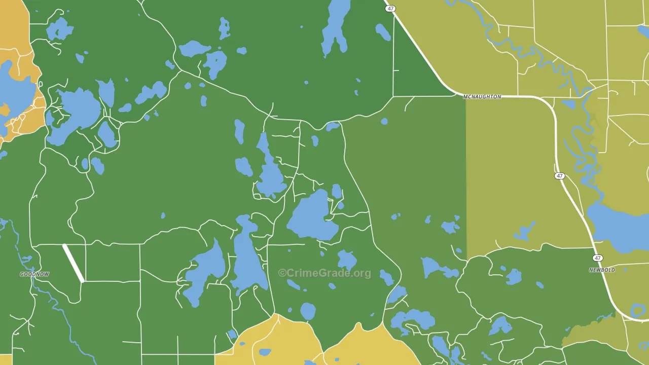 Mc Naughton, WI Map of Assault Rates