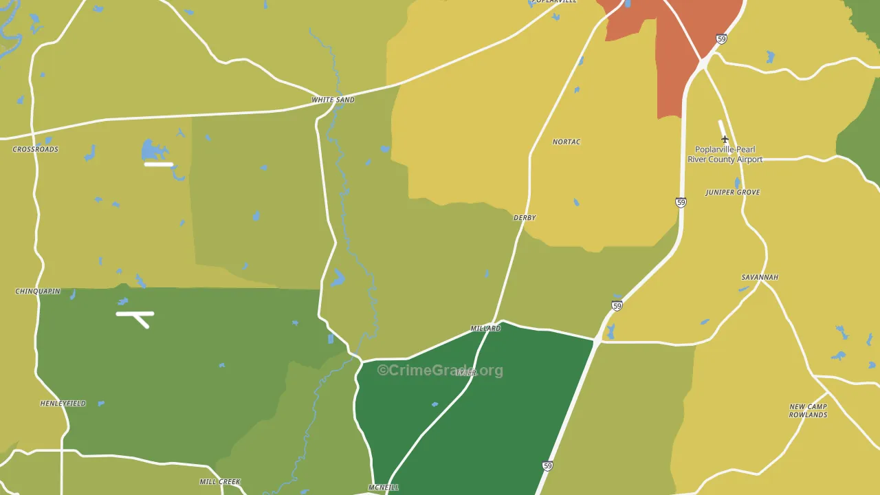 Mc Neill, MS Map of Assault Rates