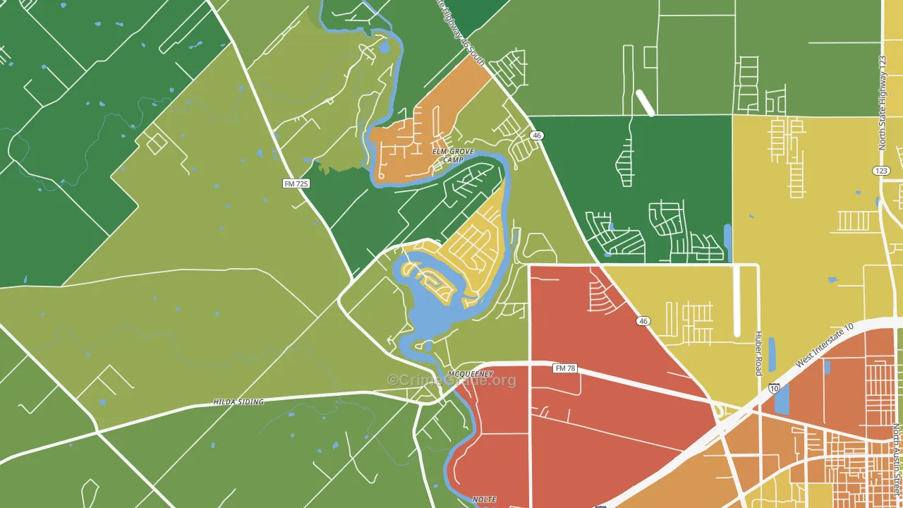 Mc Queeney, TX Map of Assault Rates