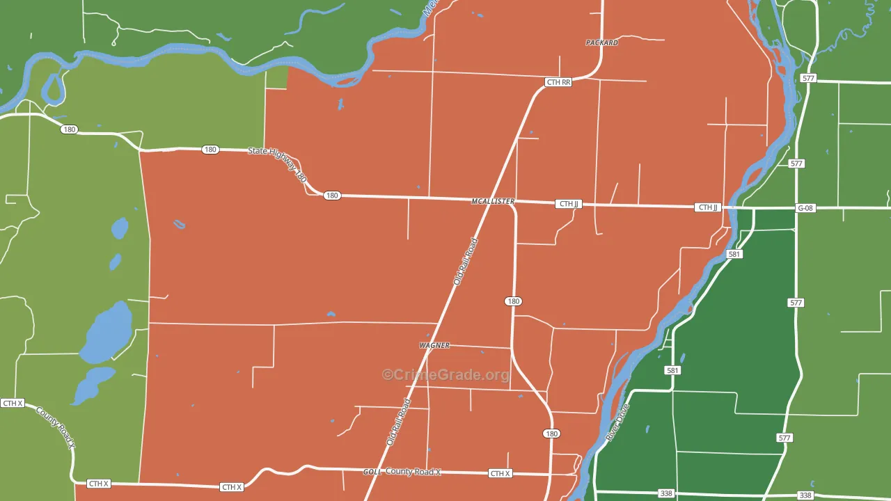 McAllister, WI Map of Assault Rates