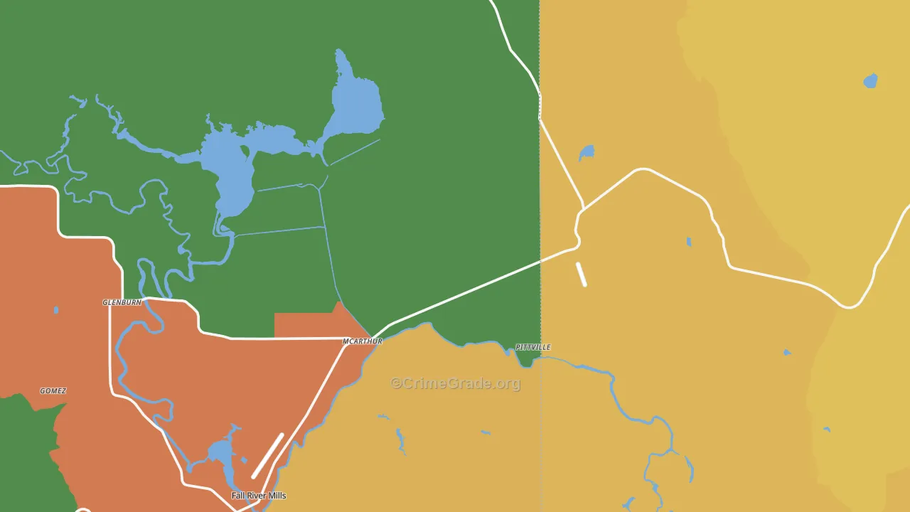 Mcarthur, CA Map of Assault Rates
