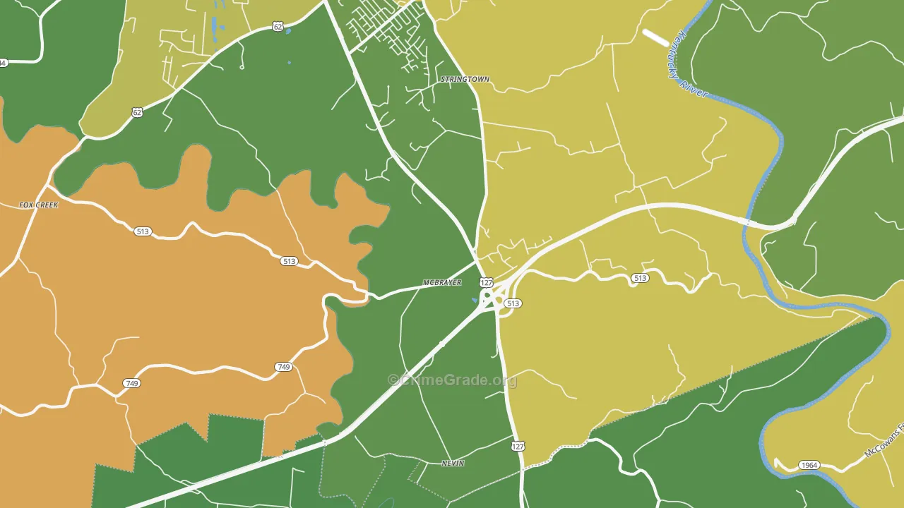 McBrayer, KY Map of Assault Rates