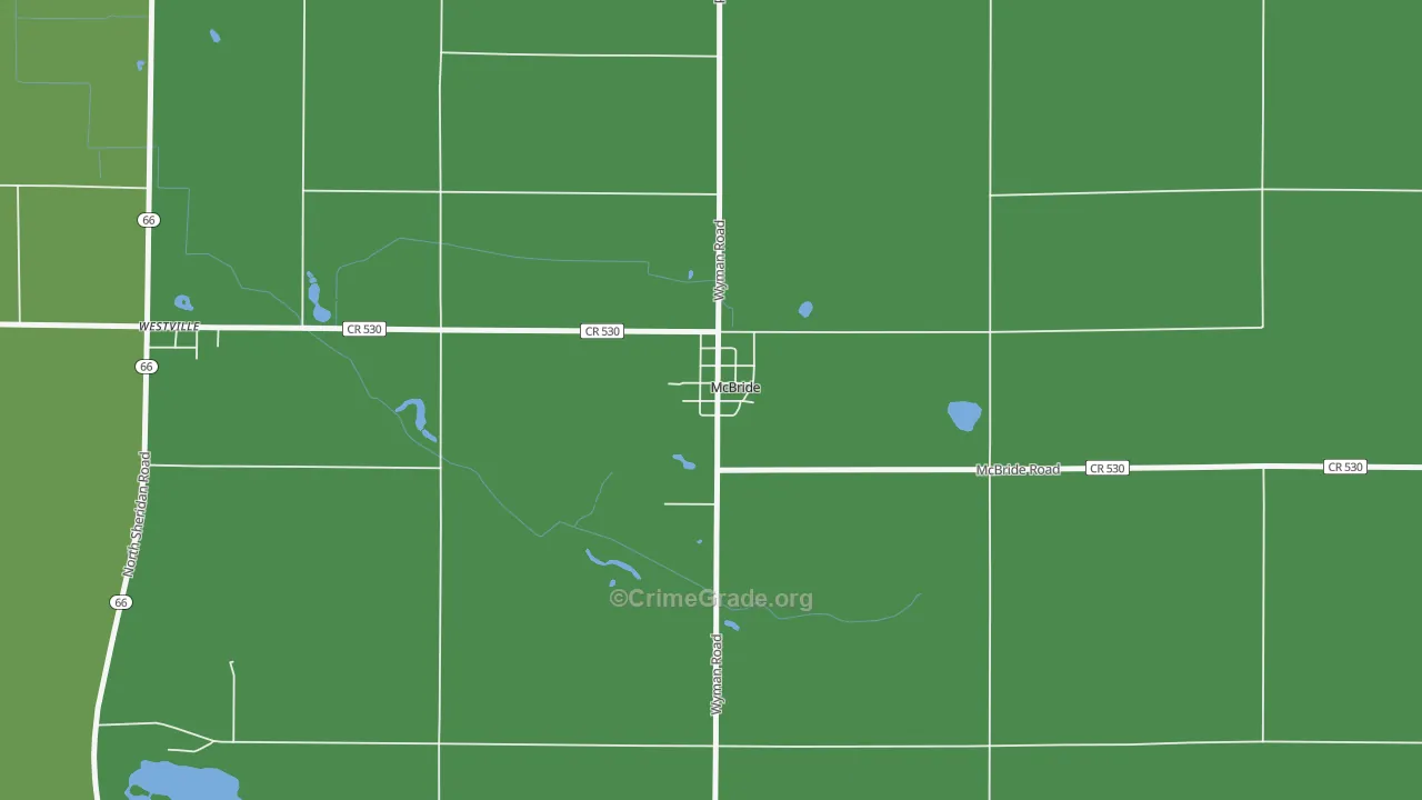 McBride, MI Map of Assault Rates