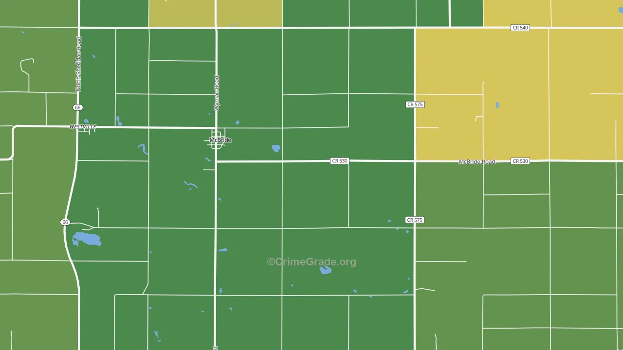 Mcbrides, MI Map of Assault Rates