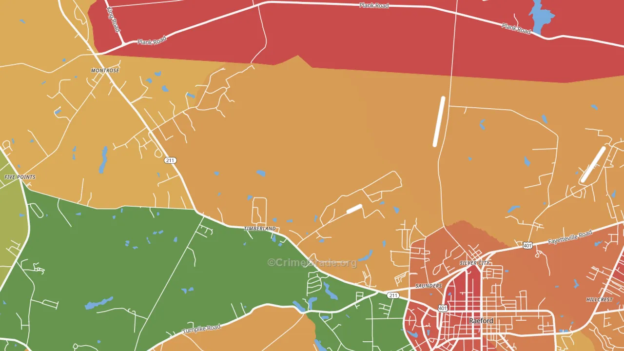 Mccain, NC Map of Assault Rates