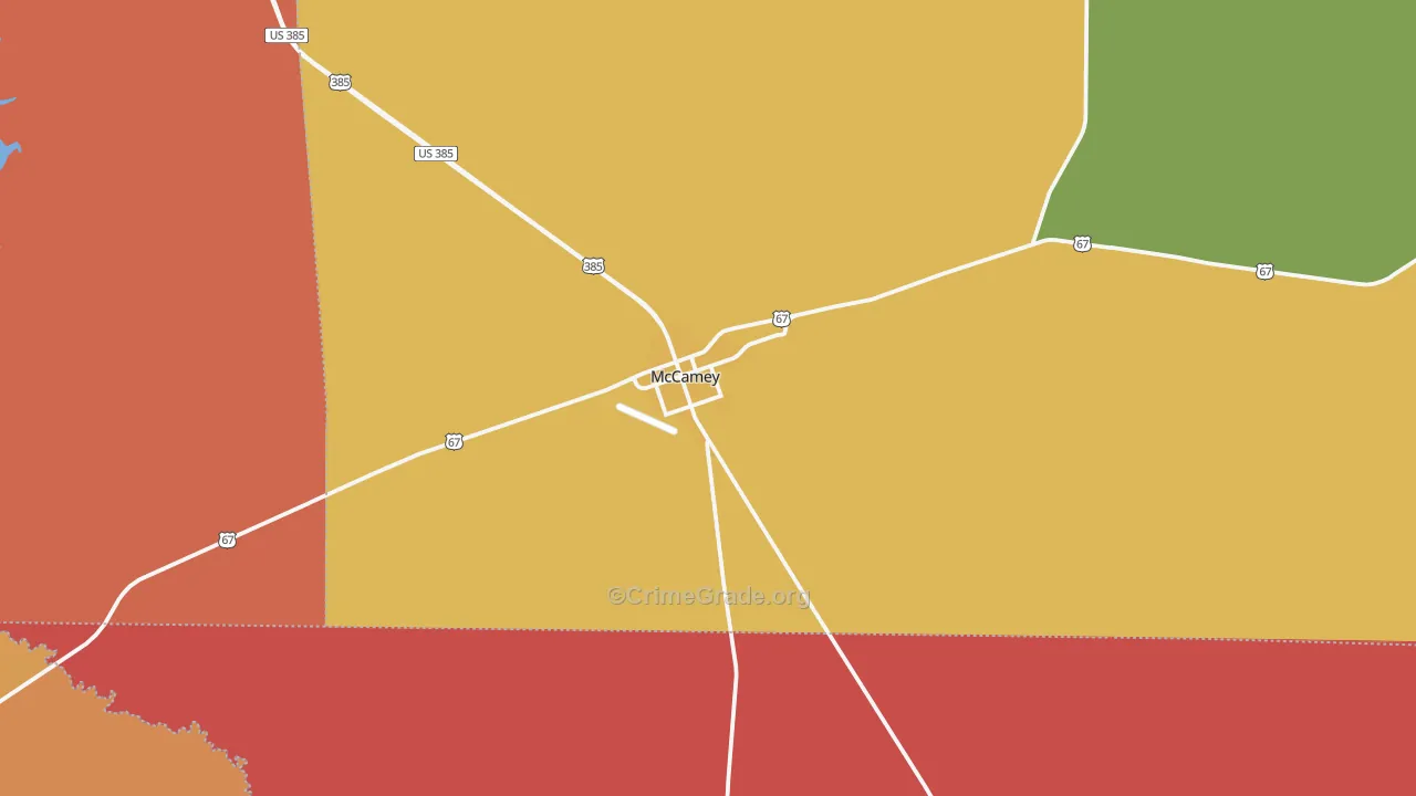 McCamey, TX Map of Assault Rates