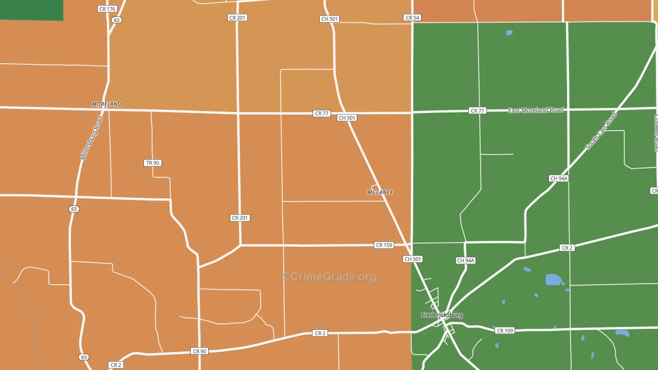 McCance, OH Map of Assault Rates