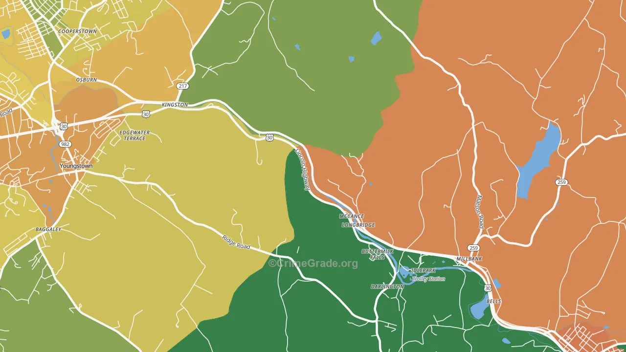 McCance, PA Map of Assault Rates