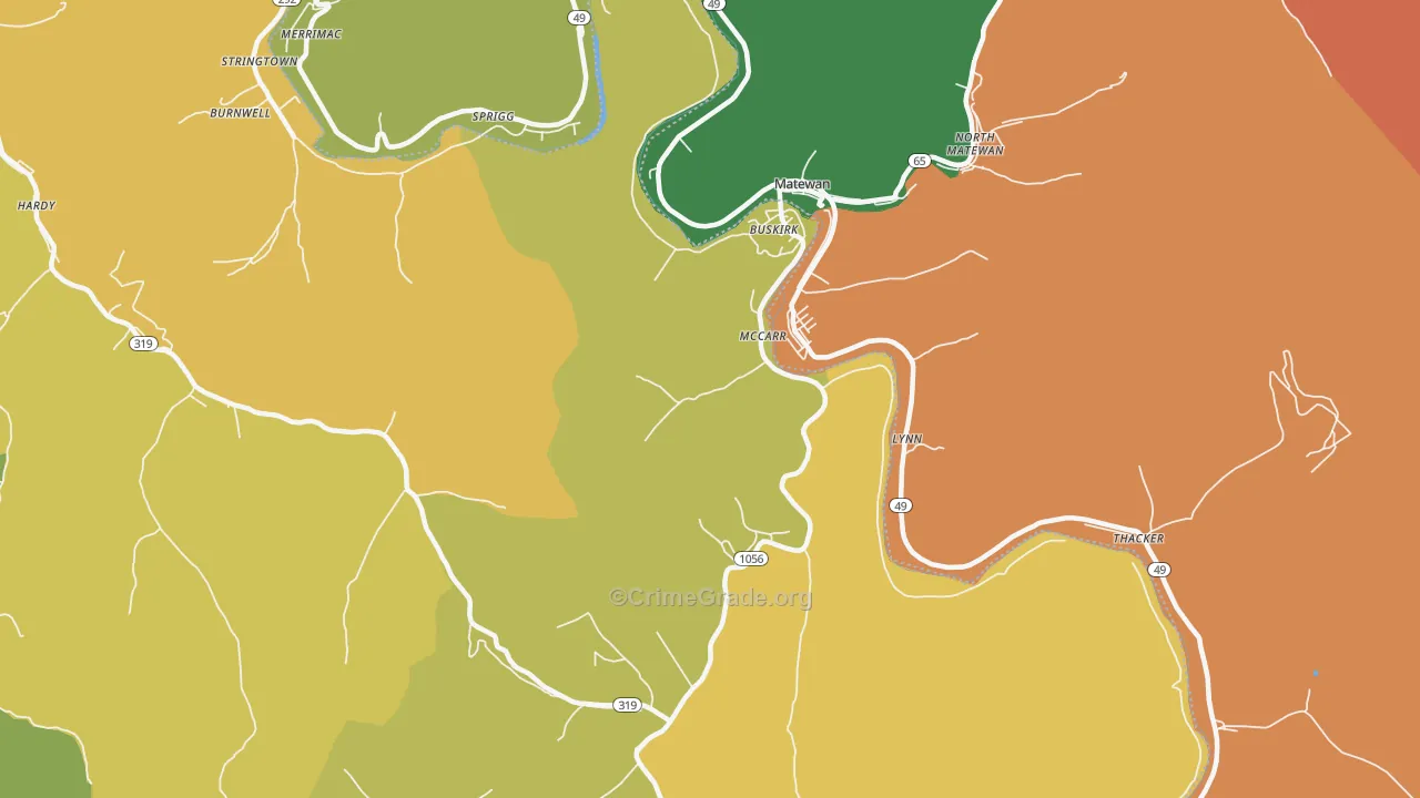 McCarr, KY Map of Assault Rates
