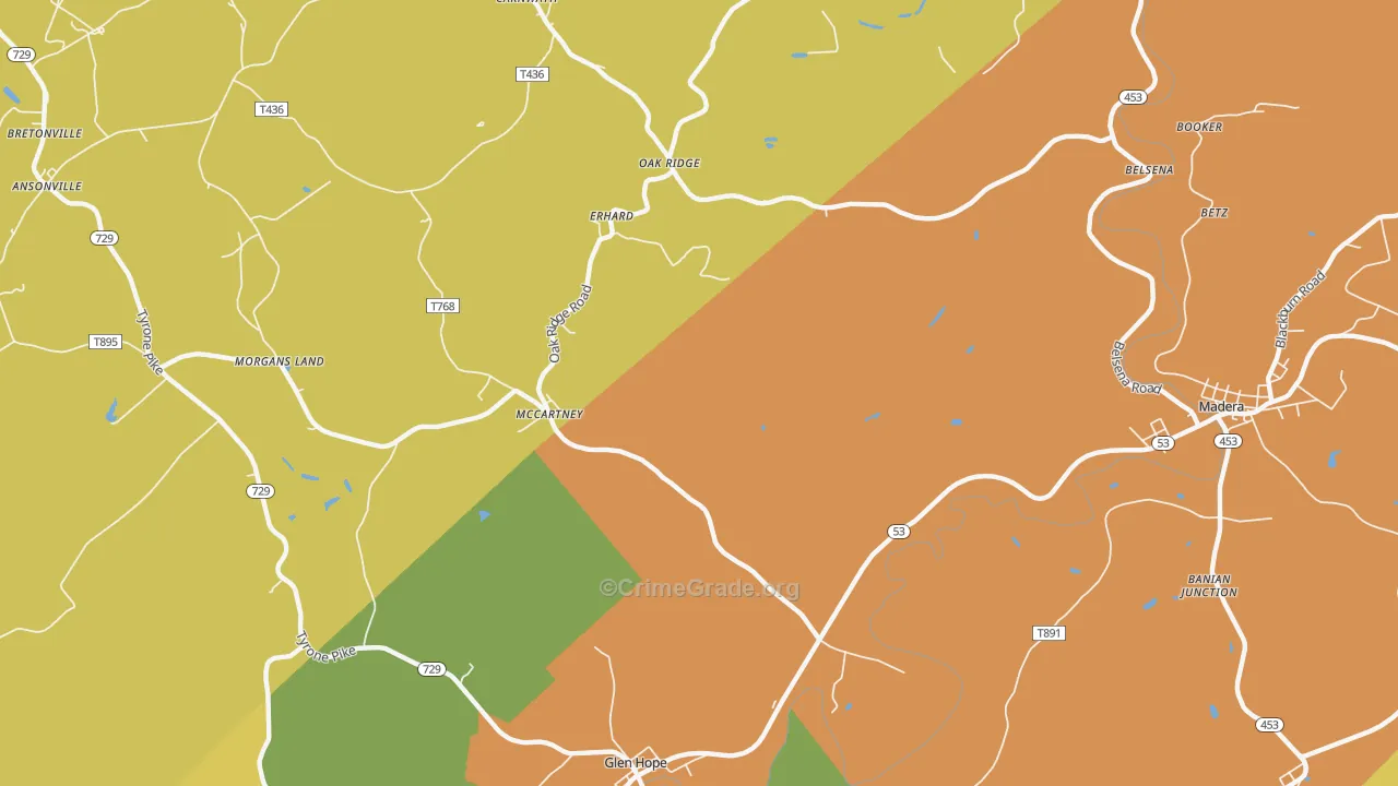 McCartney, PA Map of Assault Rates