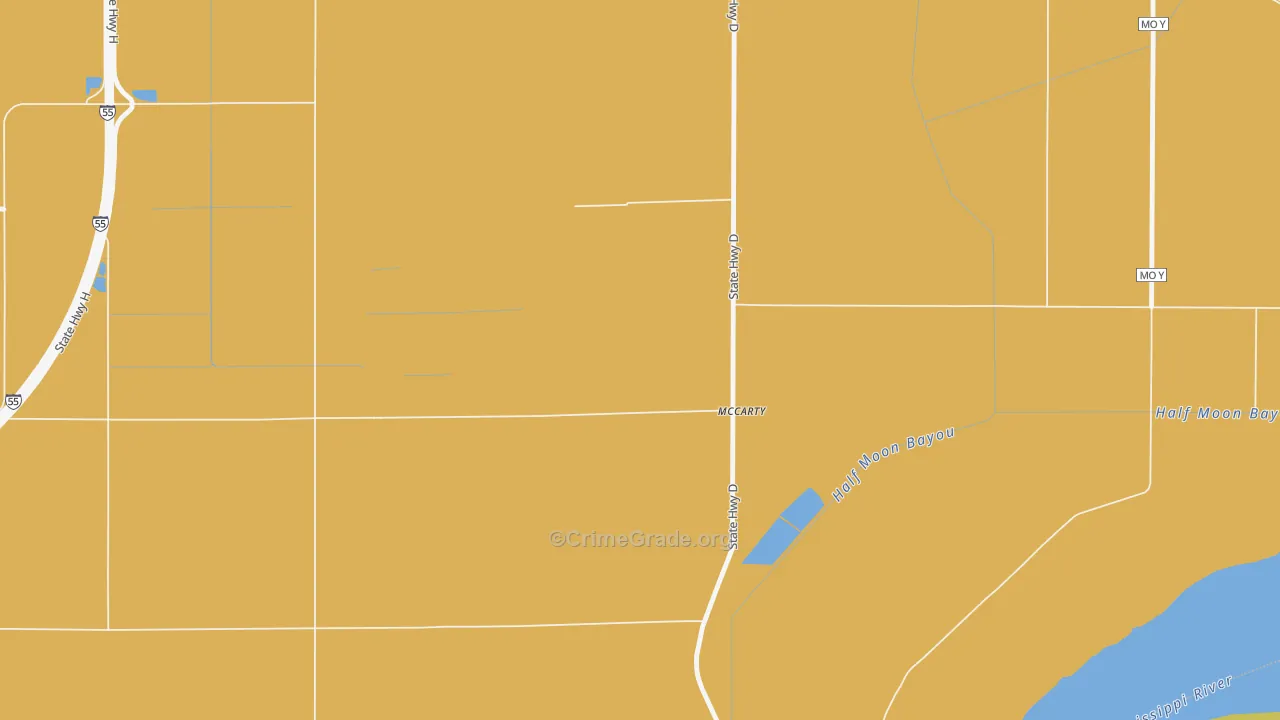 McCarty, MO Map of Assault Rates