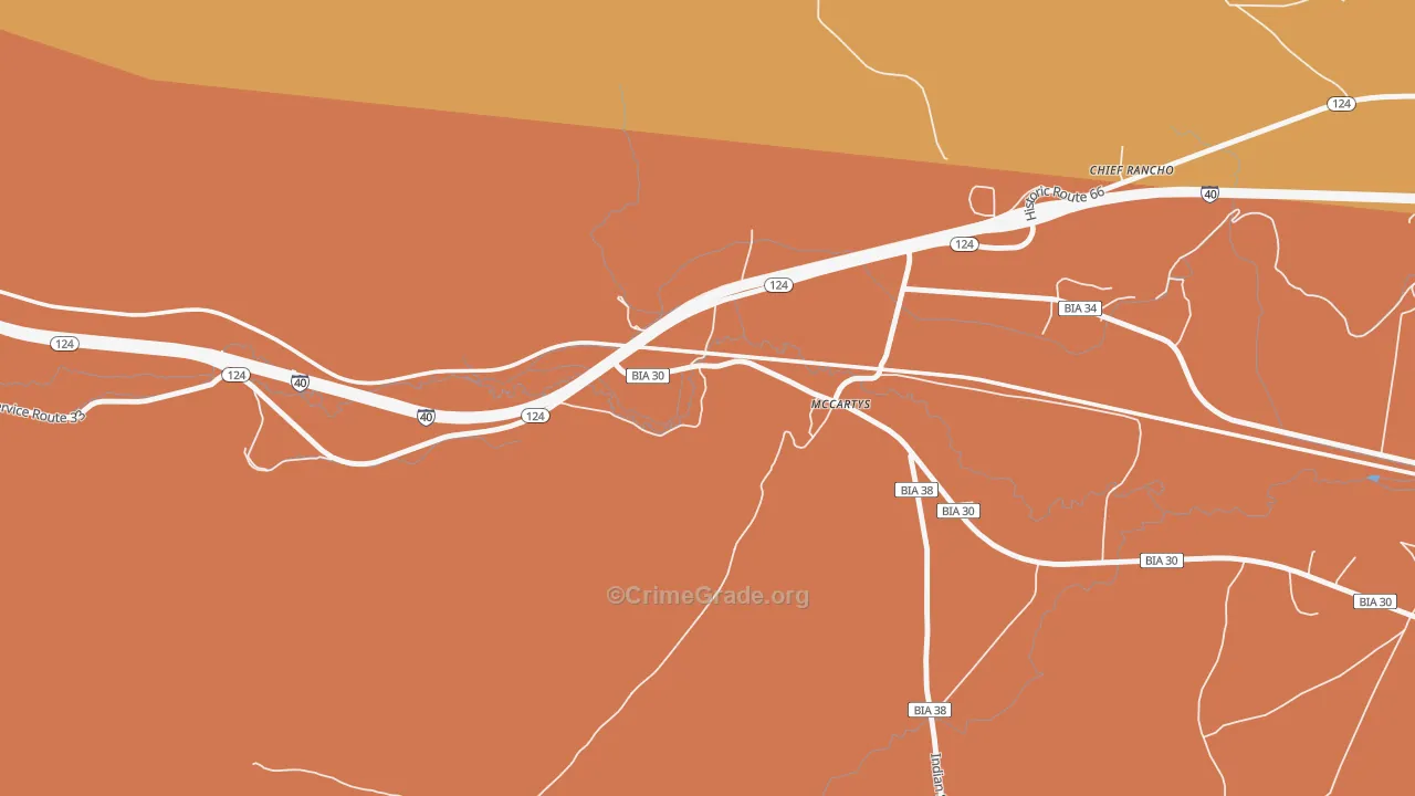 McCartys Village, NM Map of Assault Rates