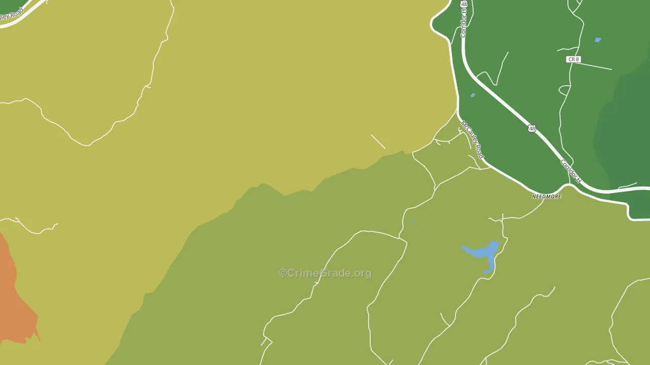 McCauley, WV Map of Assault Rates