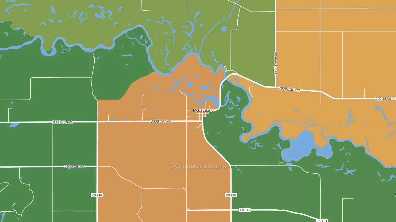 McCausland, IA Map of Assault Rates