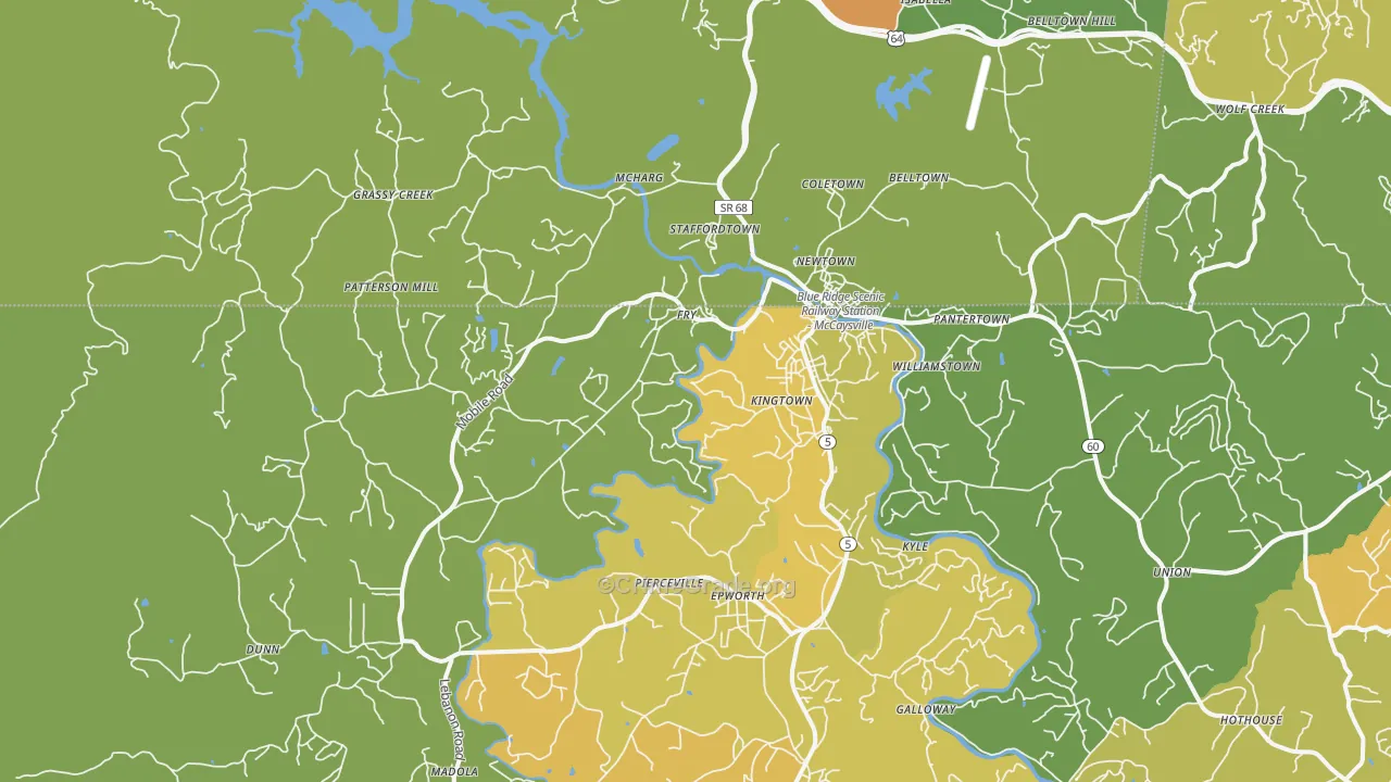 McCaysville, GA Map of Assault Rates