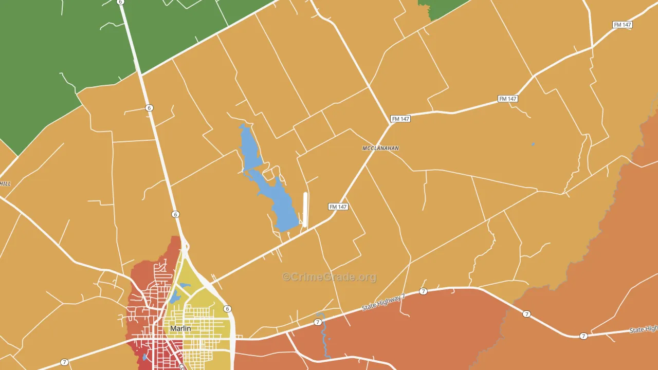 McClanahan, TX Map of Assault Rates