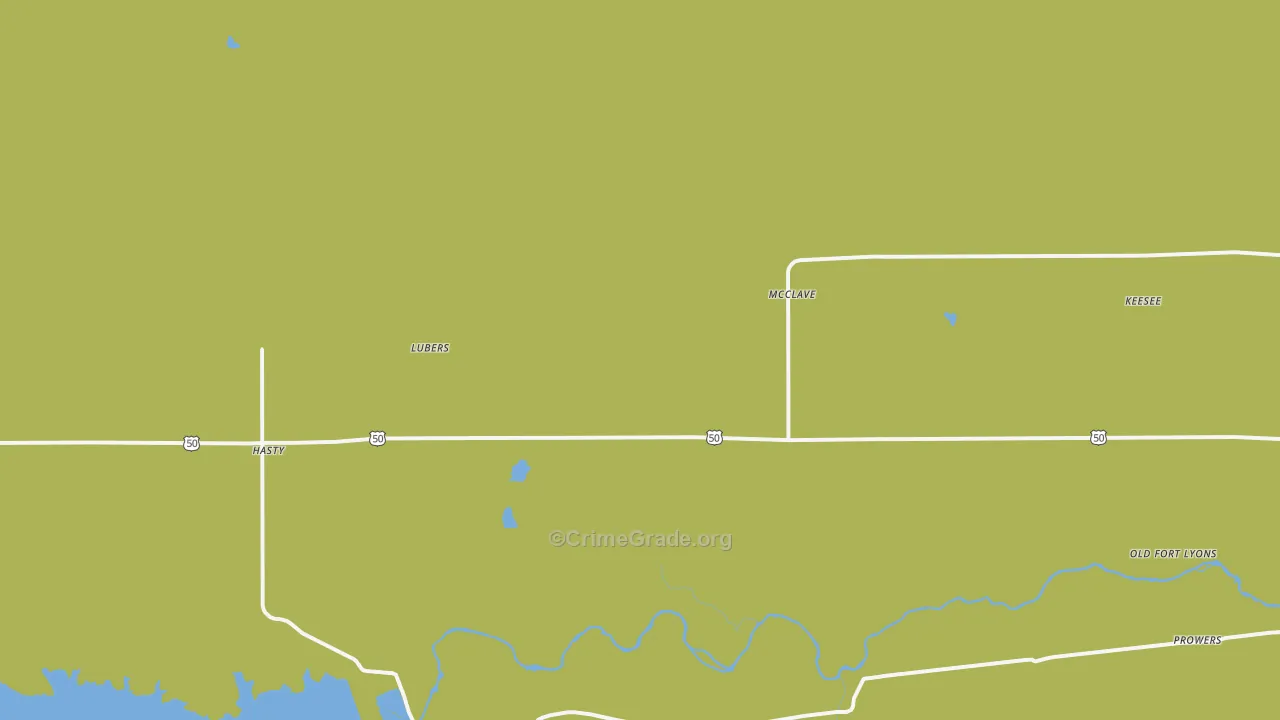 McClave, CO Map of Assault Rates