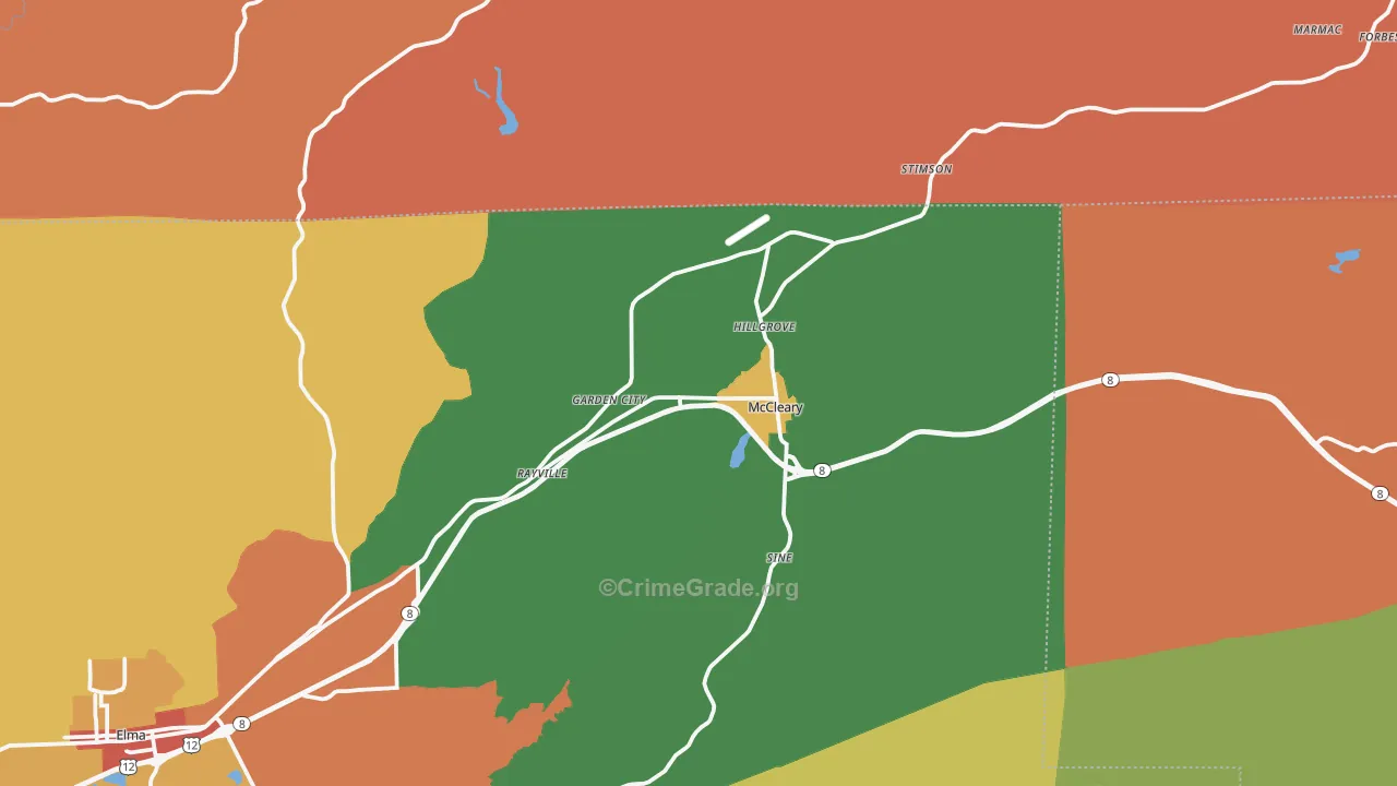 Mccleary, WA Map of Assault Rates