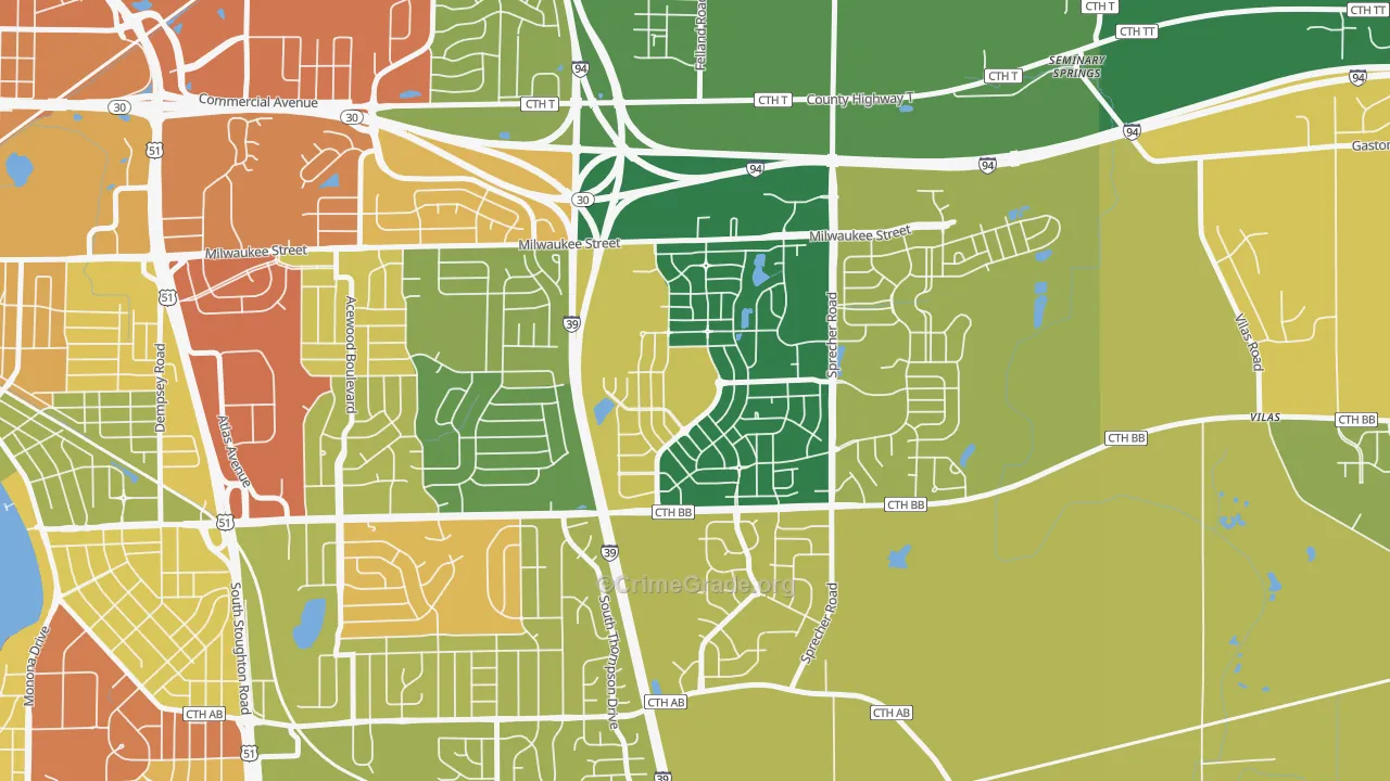 McClellan Park, Madison, WI Map of Assault Rates