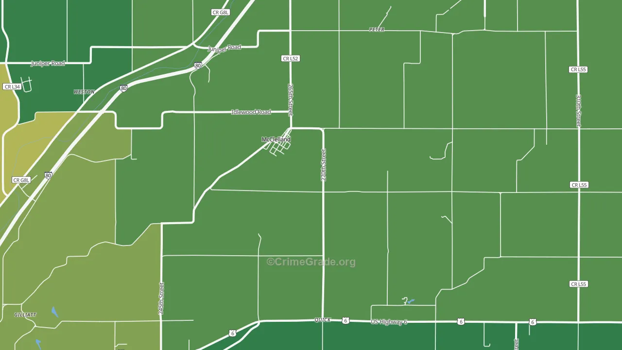 McClelland, IA Map of Assault Rates