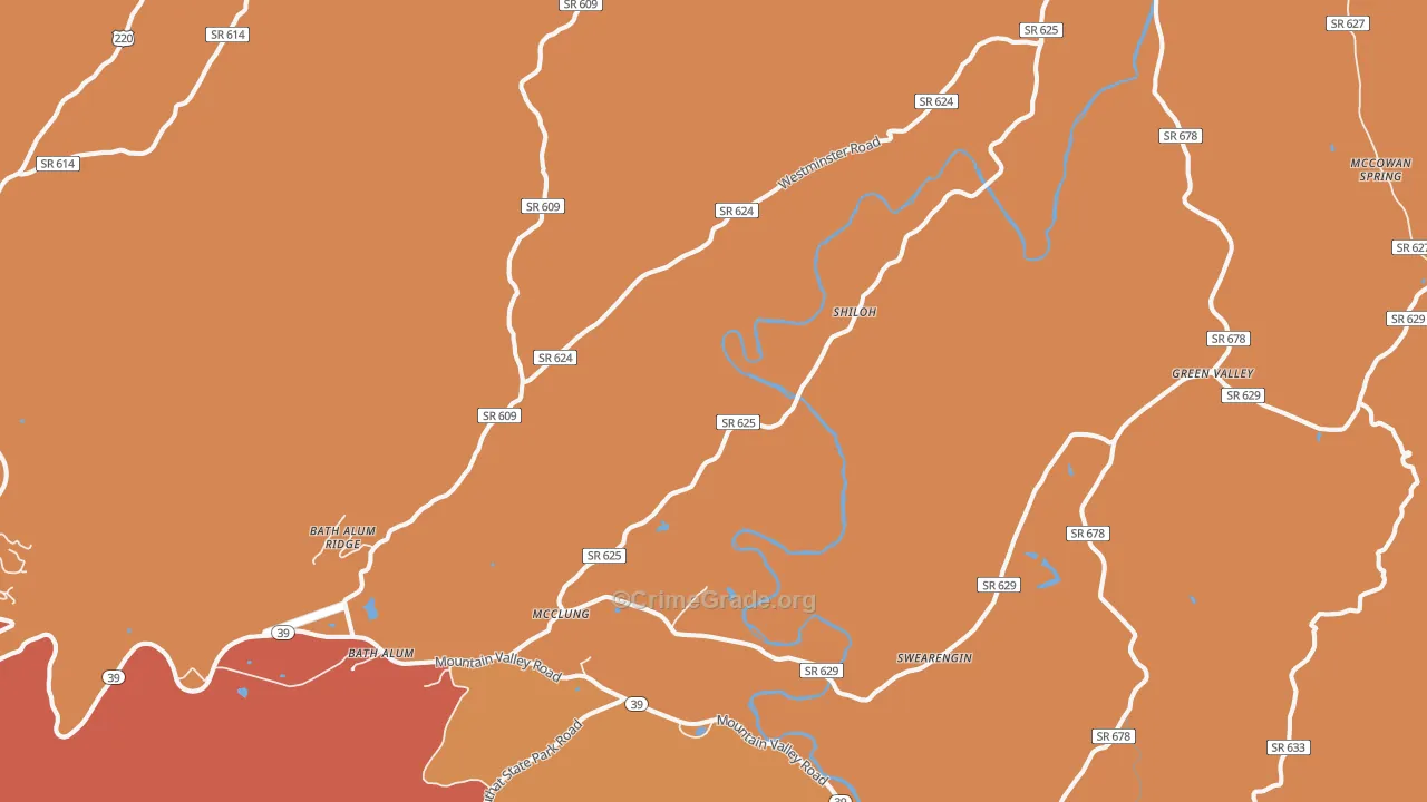 McClung, VA Map of Assault Rates