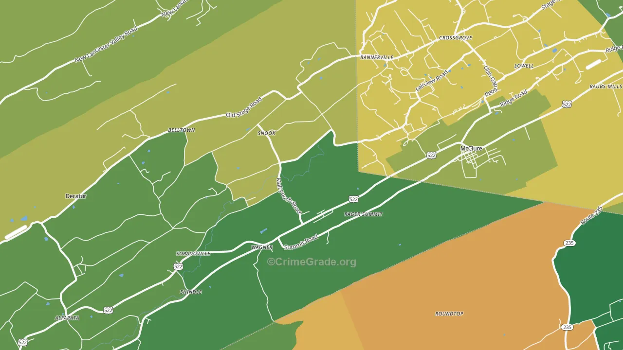 McClure, PA Map of Assault Rates