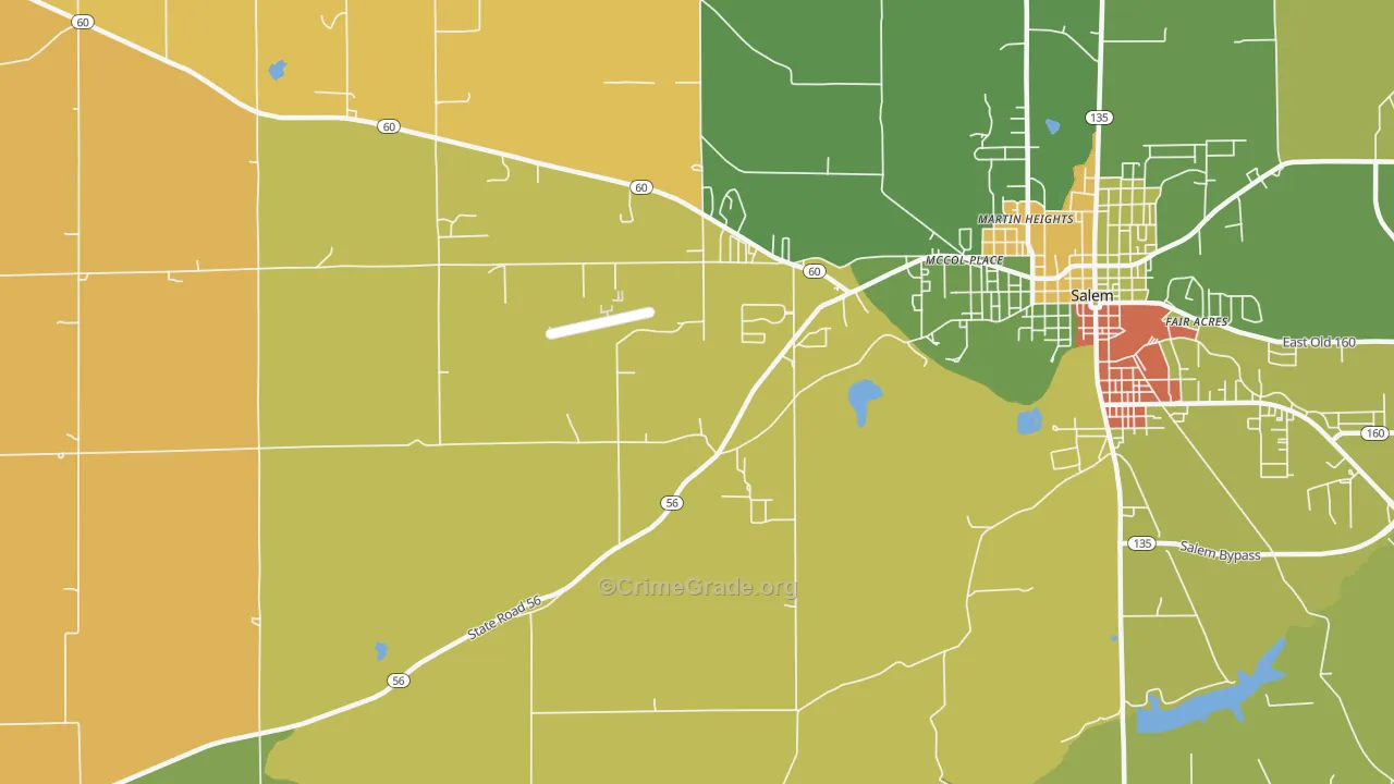 McCol Place, IN Map of Assault Rates