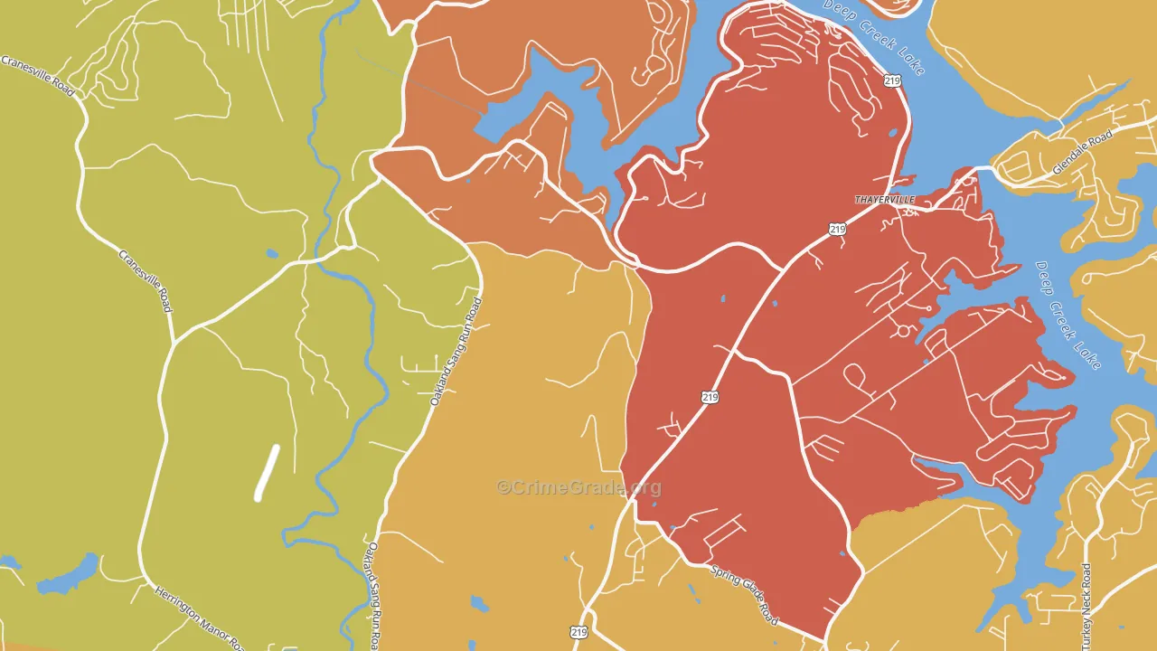 McComas Beach, MD Map of Assault Rates
