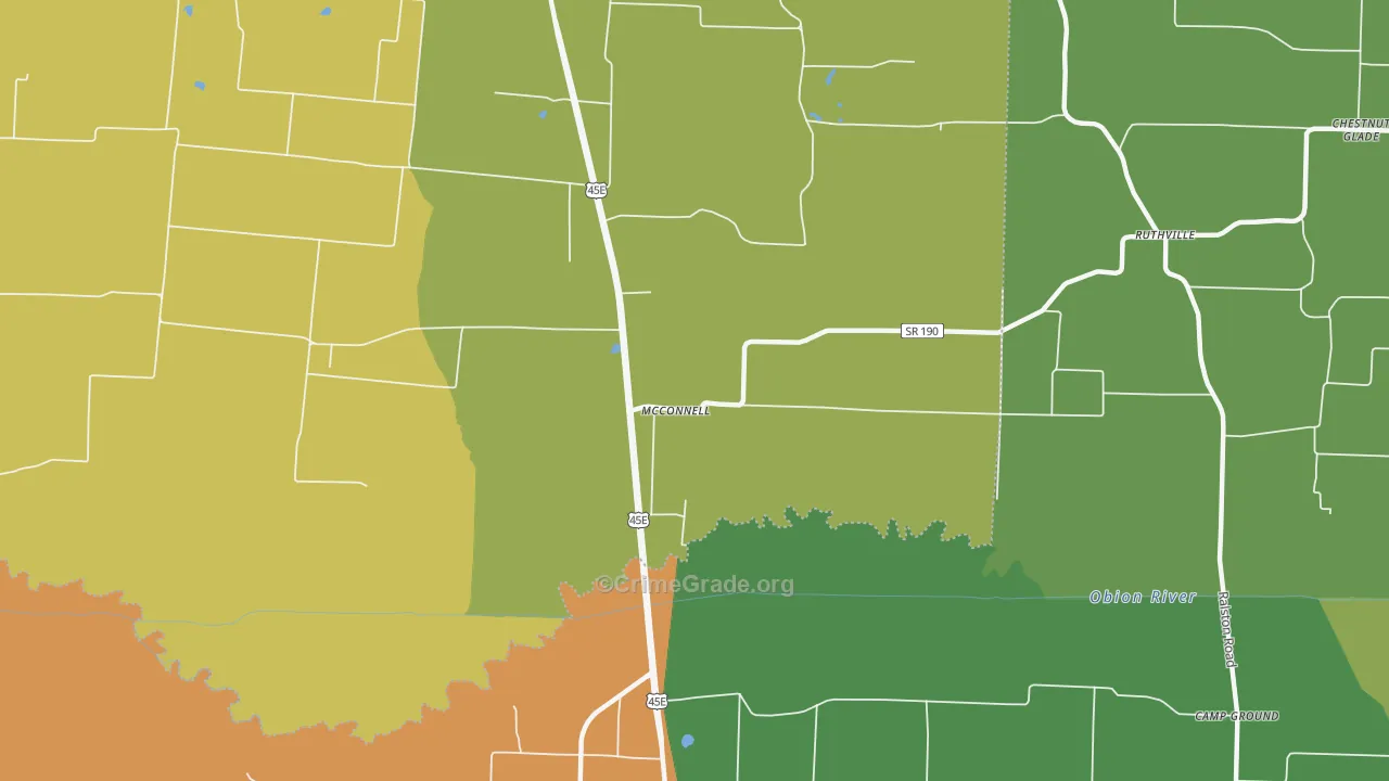 McConnell, TN Map of Assault Rates