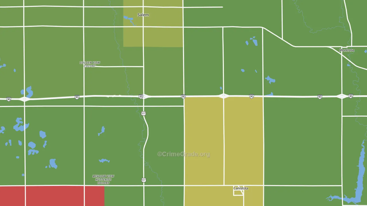 McCook County, SD Map of Assault Rates