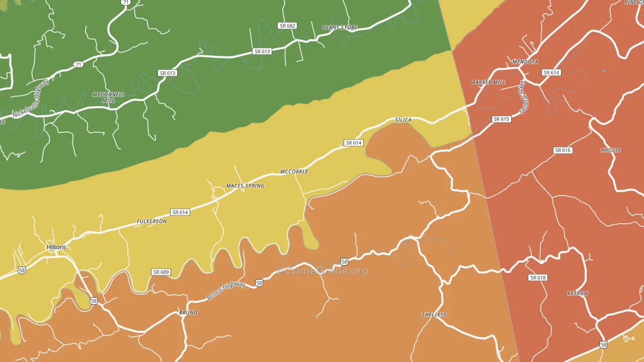 McCorkle, VA Map of Assault Rates