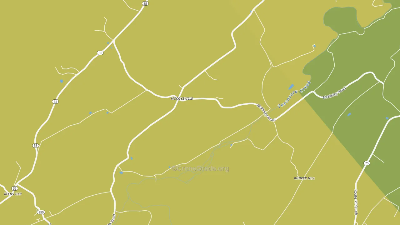 McCoysville, PA Map of Assault Rates