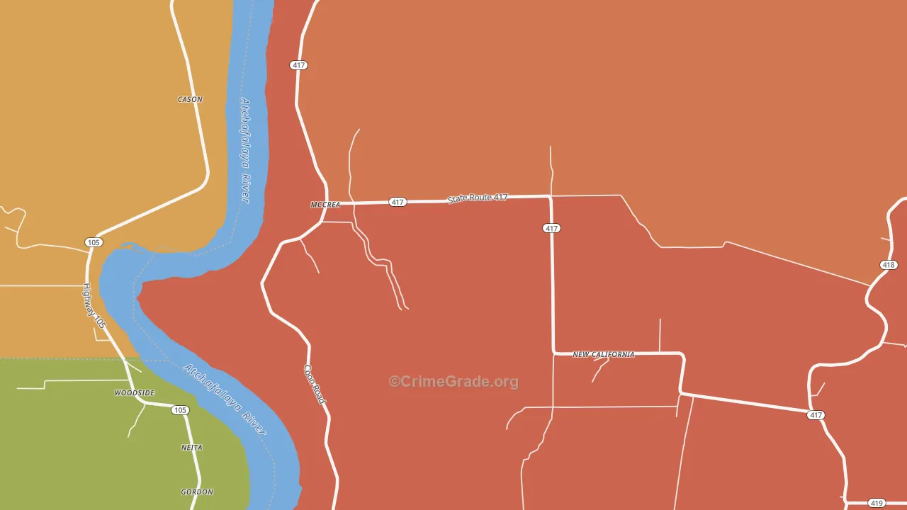 McCrea, LA Map of Assault Rates